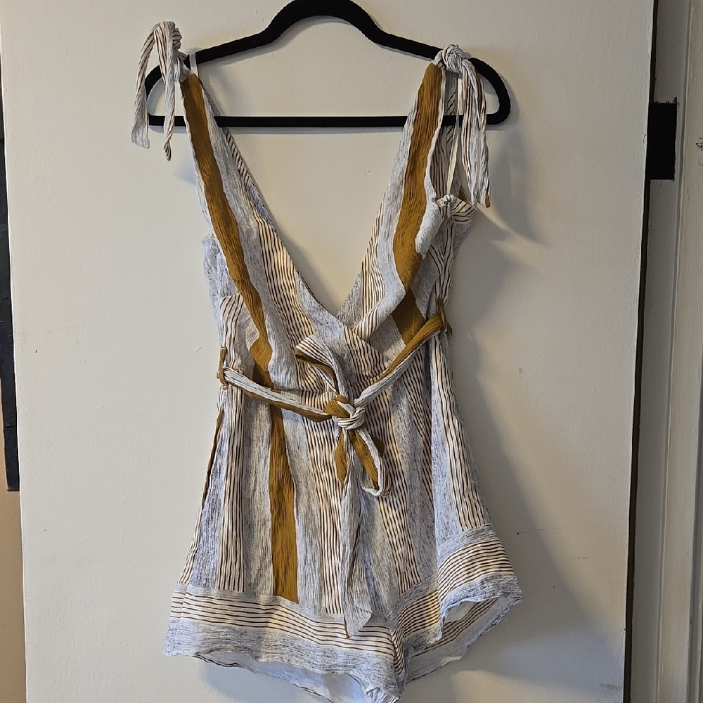 Princess Polly Striped Jumpsuit in White and Brown